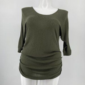 Torrid Sweater Dolman 3/4 Sleeve Green Black